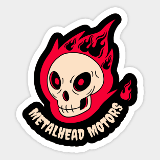 Metal Head Motors - Red Flame Skull Sticker